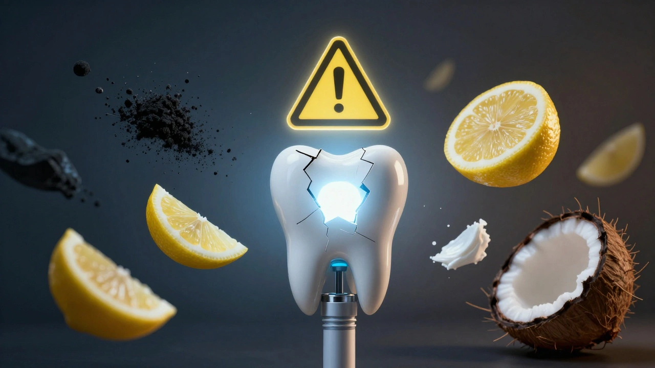 Nebezpečné metody bělení zubů v kontrastu s bezpečnou profesionální metodou.