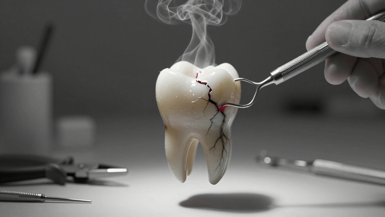 Profesionální odstranění zubu v porovnání s nebezpečnými domácími nástroji.