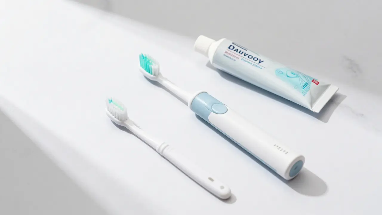 Elektrická kartáčka a mezizubní štětce pro prevenci kamene