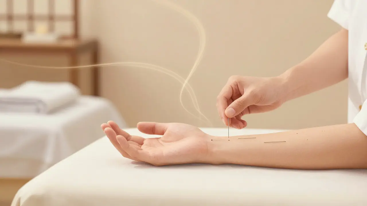 Séance akupunktury pro snížení stresu a zánětů