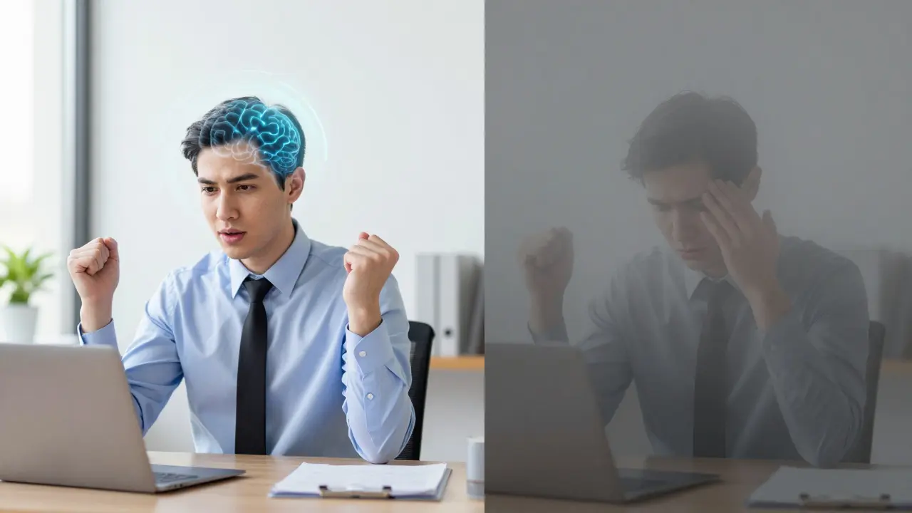 Srovnání mentální jasnosti a mlhy v hlavě