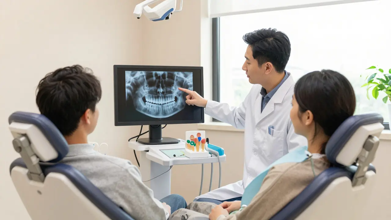Konzultace u zubního lékaře s 3D diagnostikou