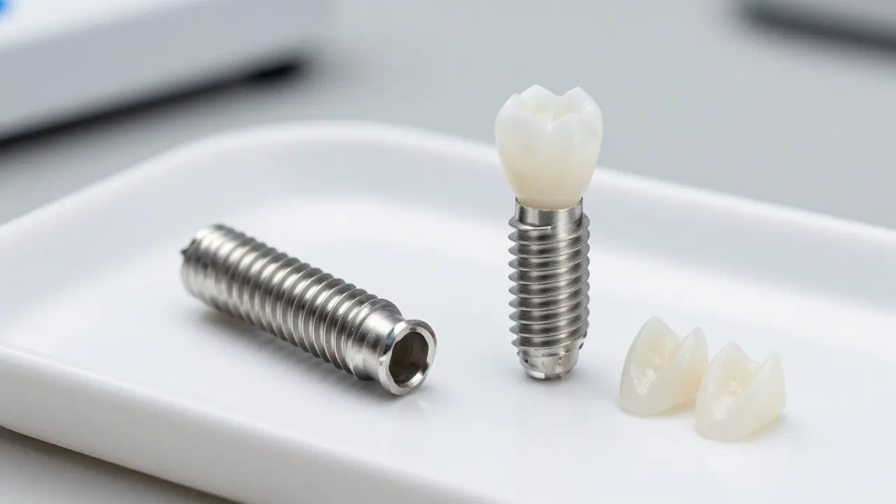 Srovnání titanového a keramického implantátu