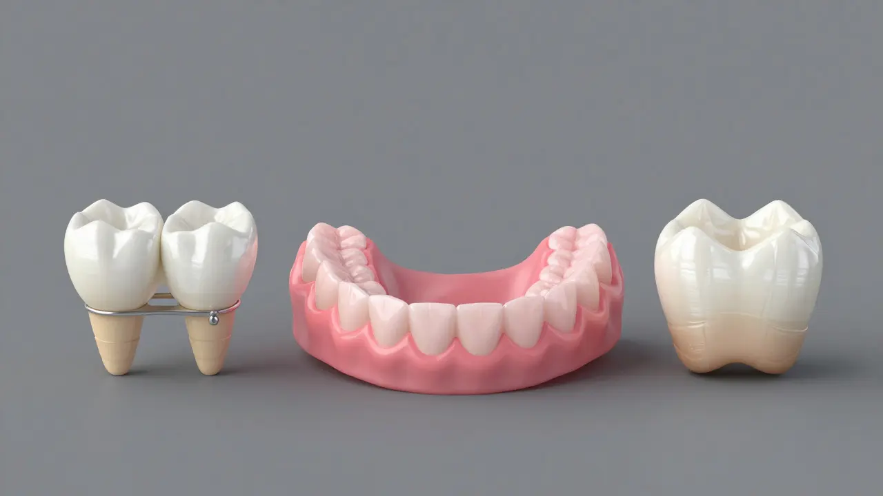 Alternativy k implantátu: most, protéza a korunka