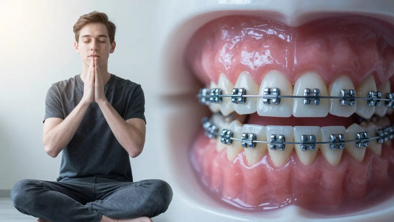 Srovnání meditačního držení těla a ortodontických aparatur
