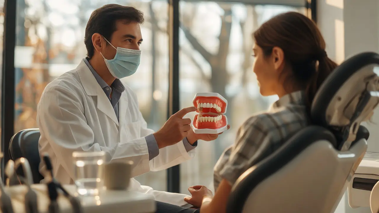 Konzultace s dentistou o možnostech estetické úpravy
